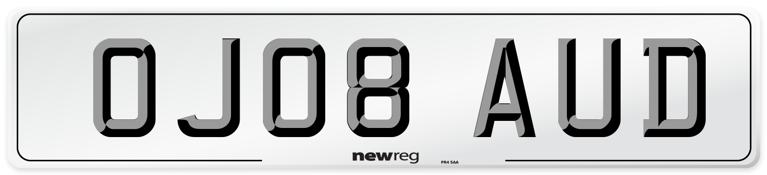 OJ08 AUD Number Plate from New Reg
